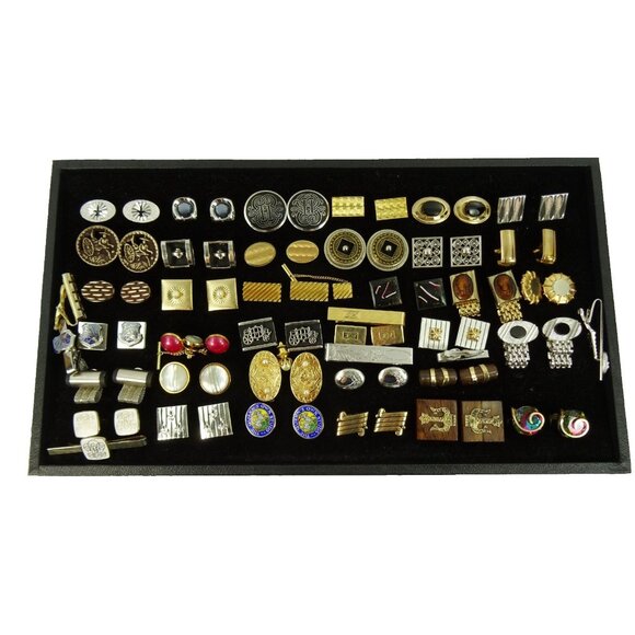 Swank Other - Huge Lot of Cufflinks 35 Pairs Vintage and Designer Cuff Links w Tray